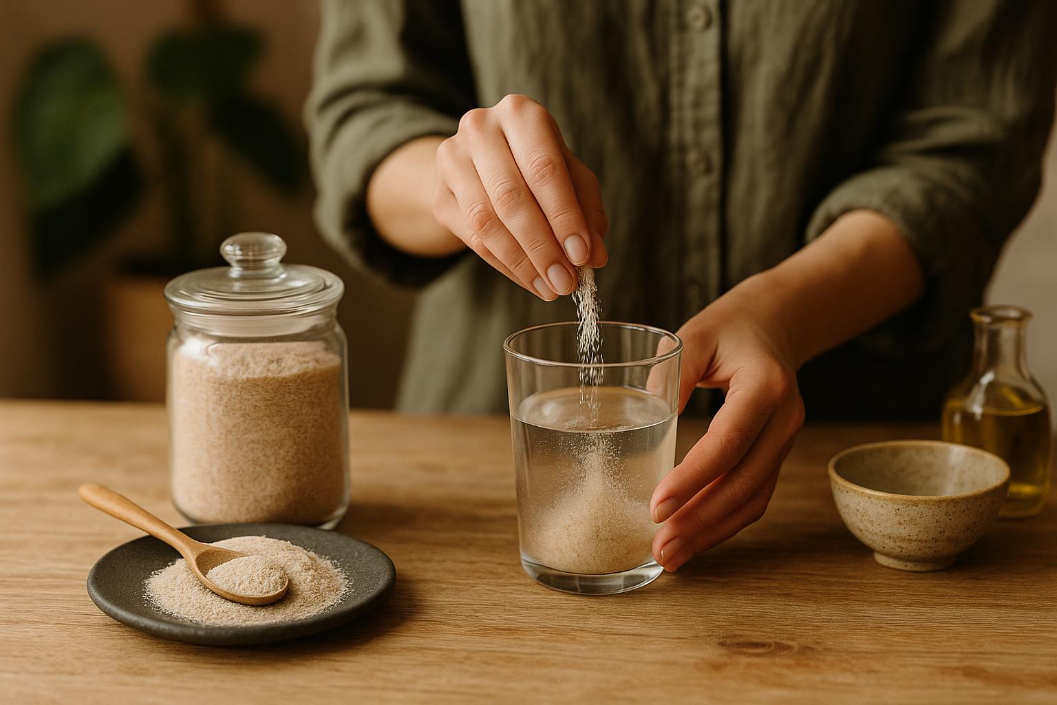 Téguments de psyllium blond illustrant ce qu'est la fibre de psyllium