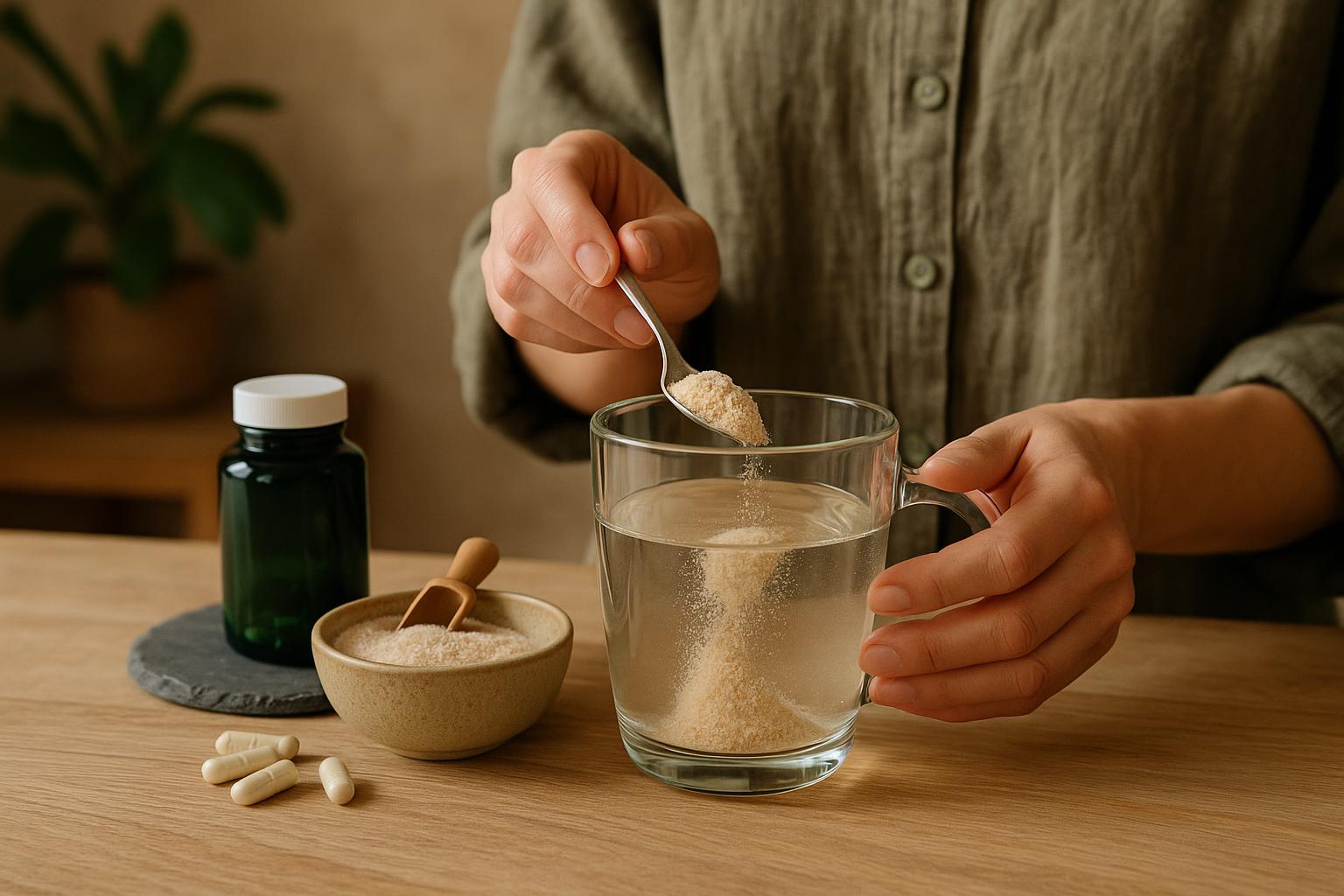 Comparaison psyllium gélule ou poudre dans deux récipients côte à côte
