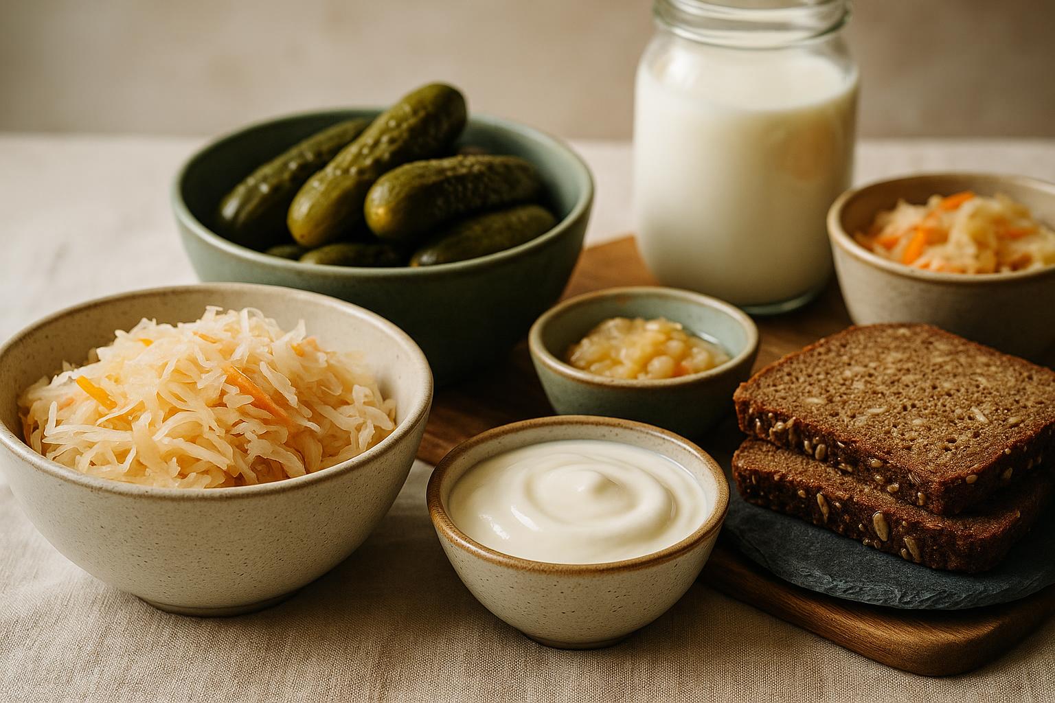 Asiatische probiotische Lebensmittel: Miso, Tempeh und Natto sind Quellen lebender Bakterien für die Darmflora
