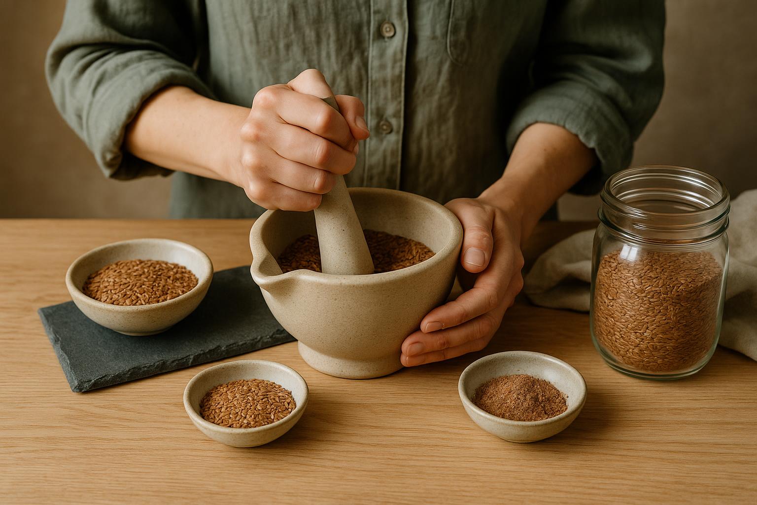 Moulin à café électrique utilisé pour moudre les graines de lin en poudre fine